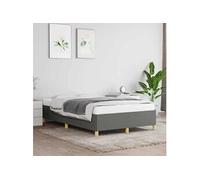 vidaXL Cadre de Lit, Lit Rembourré avec Sommier à Lattes, Lit Double avec Pied, Lit Adulte de Chambre, Moderne, Gris Foncé 379516 Gris G