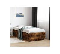 vidaXL Cadre de lit double adulte – Bois d'ingénierie noir 150x200 cm