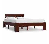 Cadre De Lit Marron Foncé Bois De Pin Massif 140 X 200 Cm Marron