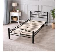 Cadre de Lit Metal 90x190 - KING OF DREAMS - Noir - Confort Optimal - Solidité Renforcée - Design Moderne