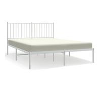 Bedframe met hoofdbord metaal wit 140x200 cm350932