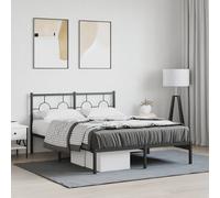Cadre de Lit Métal avec Tête de Lit Double Adulte Chambre Noir 140x200 cm vidaXL