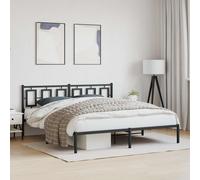 vidaXL Cadre de lit métal sans matelas avec tête de lit noir 193x203 cm
