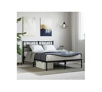 Vidaxl Cadre De Lit Métal Avec Tête De Lit Noir 160x200 Cm Noir