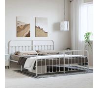 Cadre de lit métal avec tête de lit/pied de lit blanc 183x213cm vidaXL
