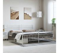 Bedframe met hoofd- en voeteneinde metaal wit 75x190 cm373748