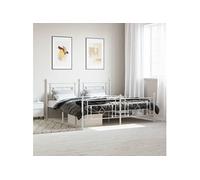 Vidaxl Cadre De Lit Métal Sans Matelas Et Pied De Lit Blanc 183x213 Cm Blanc