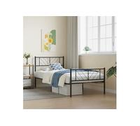 Vidaxl Cadre De Lit Métal Avec Tête De Lit/Pied De Lit Noir 80x200 Cm Noir