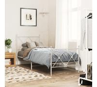 Vidaxl Cadre De Lit Métal Sans Matelas Et Tête De Lit Blanc 135x190 Cm Blanc