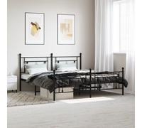 Cadre de Lit Métal sans Matelas Adulte Sommier à Lattes Chambre Intérieur vidaXL