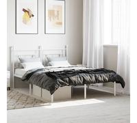 Cadre de Lit Métal sans Matelas Adulte Sommier à Lattes Chambre Intérieur vidaXL