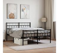 Cadre de Lit Métal sans Matelas Adulte Sommier à Lattes Chambre Intérieur vidaXL