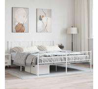 Cadre de Lit Métal sans Matelas Adulte Sommier à Lattes Chambre Intérieur vidaXL