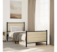 Cadre de Lit Métal sans Matelas Adulte Sommier Meuble Chambre Intérieur vidaXL