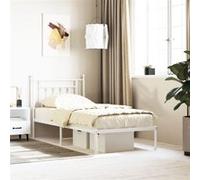 vidaXL Cadre de lit en métal avec tête de lit blanc 90 x 190 cm 353578