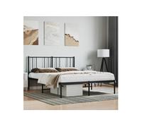 Vidaxl Cadre De Lit Métal Avec Tête De Lit Noir 120x190 Cm Noir