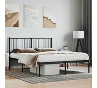 vidaXL Cadre de lit métal 352477 avec tête de lit noir 120x190 cm