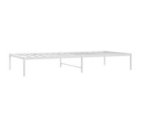 Cadre de lit métal sans matelas blanc 90x200 cm
