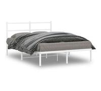 vidaXL Cadre de lit métal avec tête de lit blanc 140x190 cm 355414