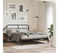 Cadre de Lit Métal Sommier Adulte Meuble de Chambre à Coucher Intérieur vidaXL
