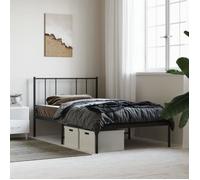 Cadre de lit métal VIDAXL noir 90x190 cm - A lattes - Avec tiroirs