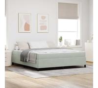 Cadre de Lit Moderne avec Matelas Gris Clair 180x200 cm, Tissu Durable, Base à Lattes Fixes, Bois d'Ingénierie Robuste pour Chambre Adulte