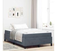 Cadre de Lit Moderne avec Matelas Gris Foncé 120x200 cm, Tissu Durable, Sommier à Lattes Fixes, Support Robuste pour Chambre