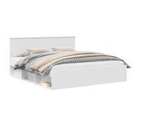 Cadre de lit moderne - vidaXL - Blanc - Bois d'ingénierie - 210x203x90 cm - Lit empereur 200x200 cm