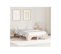 vidaXL Cadre de Lit Naturel Bois de pin massif 135 x 190 cm Durable 872953 Or G