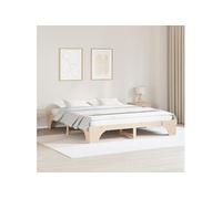 vidaXL Cadre de lit Naturel – Pin massif 180 x 200 cm – Design moderne et solide