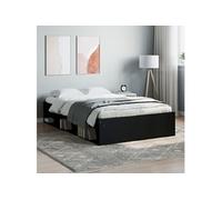 vidaXL Cadre de lit 3203895 petit double 120x190 cm noir sans matelas