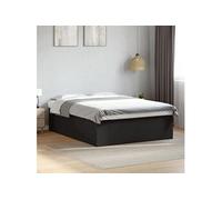 vidaXL Cadre de lit noir 160x200 cm bois d'ingénierie, meuble de chambre à coucher, sommier, lit à panneaux, lit, lit 3280910