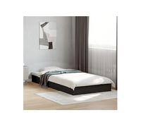 vidaXL Cadre de lit sans matelas 75x190 cm noir – bois d'ingénierie
