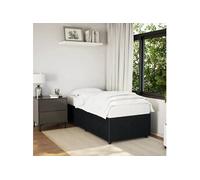 vidaXL Cadre de lit 80x200 cm Velours Noir – Rembourré, sommier inclus, plateforme