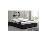 Cadre de lit noir avec coffre de rangement intégré -140x190 cm KENNINGTON
