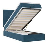 Cadre de lit Ottoman avec Matelas Bleu foncé 90x200 cm Velours, vidaXL