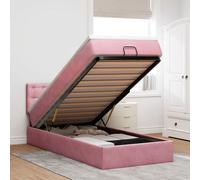 Cadre de lit ottoman avec matelas bleu foncé 90x200 cm velours vidaXL