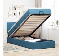 Cadre de lit ottoman avec matelas bleu foncé 90x200 cm velours vidaXL