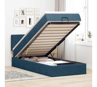 Cadre de lit ottoman avec matelas bleu foncé 90x200 cm velours vidaXL