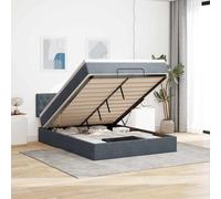 Cadre de lit ottoman avec matelas bleu foncé 90x200 cm velours vidaXL