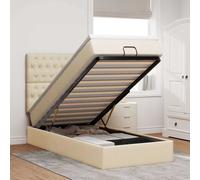 Cadre de lit ottoman avec matelas crème 100x200cm tissu cadre de lit vidaXL