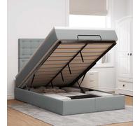 Cadre de lit ottoman avec matelas crème 90x200 cm tissu cadre de lit vidaXL