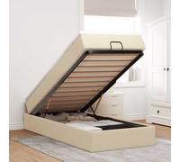 Cadre de lit ottoman avec matelas crème 90x200 cm tissu cadre de lit vidaXL