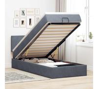 Cadre de lit ottoman avec matelas gris foncé 90x190 cm velours vidaXL