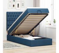 Cadre de lit ottoman avec matelas marron foncé 90x200 cm tissu vidaXL