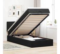 Cadre de lit Ottoman avec Matelas Noir 90x190 cm Velours, vidaXL