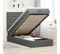 Cadre de lit ottoman avec matelas noir 90x200 cm tissu cadre de lit vidaXL