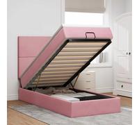 Cadre de lit ottoman avec matelas rose 100x200 cm velours cadre de lit vidaXL