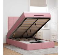 Cadre de lit ottoman avec matelas rose 120x190 cm velours cadre de lit vidaXL