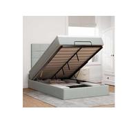 vidaXL Cadre de lit ottoman et matelas gris clair 120x200 cm velours